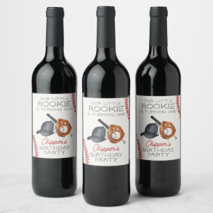 Étiquette Pour Bouteilles De Vin Baseball Little Rookie Home Run Anniversaire