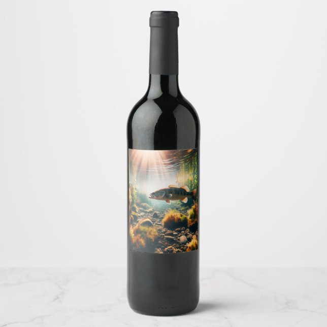 Étiquette Pour Bouteilles De Vin Basse-bouche sous-marine (Devant)