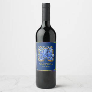 Étiquette Pour Bouteilles De Vin Bateau nautique Octopus Marine personnelle
