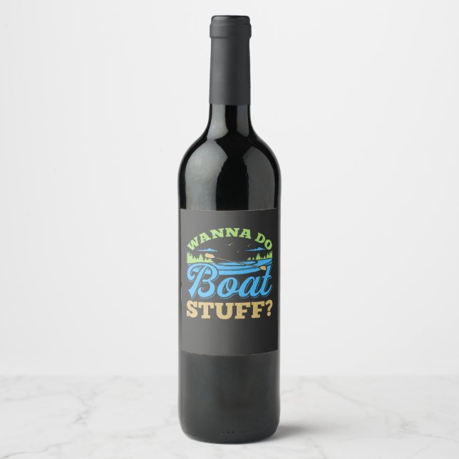 Étiquette Pour Bouteilles De Vin Bateau - Trucs de bateau (Devant)