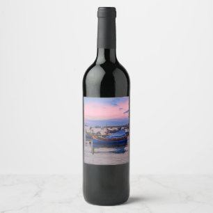 Étiquette Pour Bouteilles De Vin Bateaux maltais traditionnels à Marsaxlokk