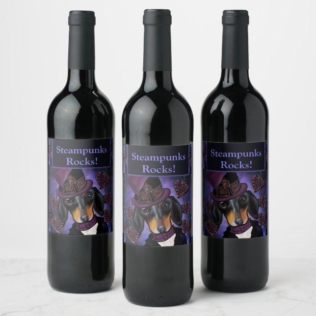 ÉTIQUETTE POUR BOUTEILLES DE VIN BÂTIMENT STEAMPUNK (Bouteilles)