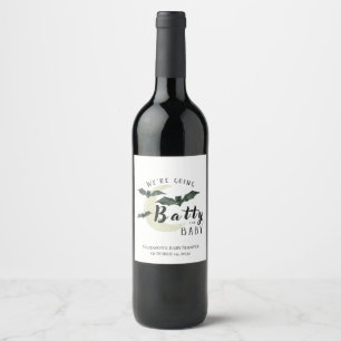 Étiquette Pour Bouteilles De Vin Batty for Baby Fall Moon Halloween Baby shower