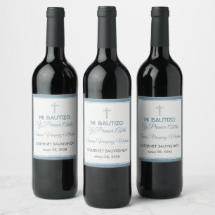 Étiquette Pour Bouteilles De Vin Bautizo y Primer Cumpleaños Baptême premier annive