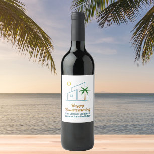 Étiquette Pour Bouteilles De Vin Beach Real Estate Company Cute Personnalisable