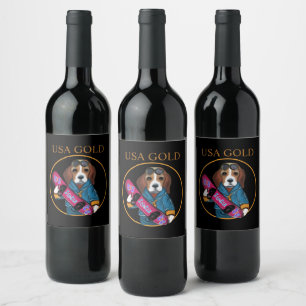 ÉTIQUETTE POUR BOUTEILLES DE VIN BEAGLE