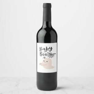 Étiquette Pour Bouteilles De Vin Bébé Boo Cute Halloween Imprimer Style Vintage