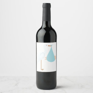Étiquette Pour Bouteilles De Vin Bébé de cigogne