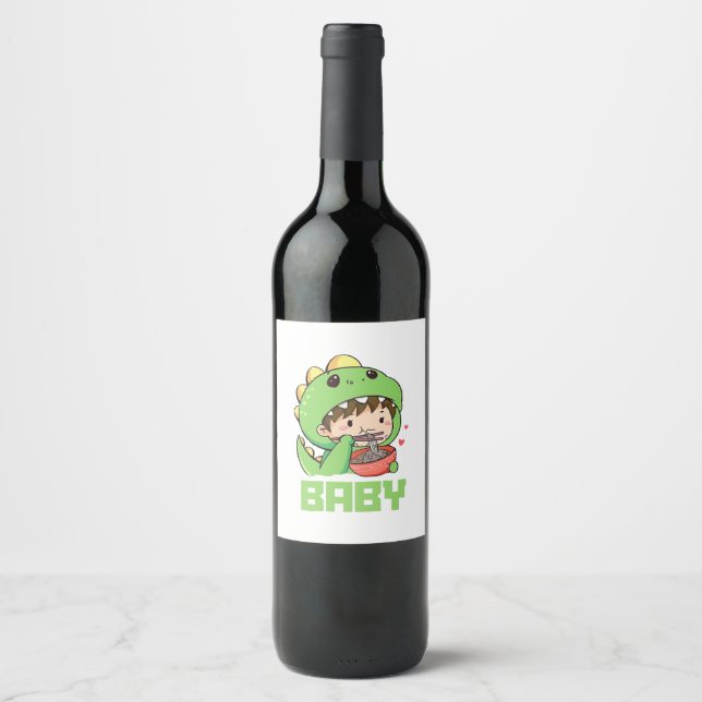 Étiquette Pour Bouteilles De Vin bébé godzilla (Devant)