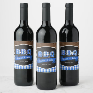 Étiquette Pour Bouteilles De Vin Bébé Q Bouteille de vin Étiquette - Bleu