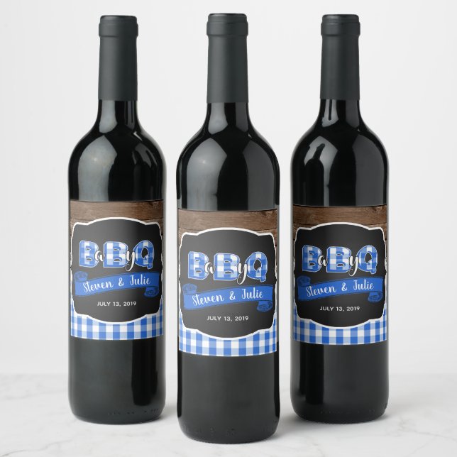 Étiquette Pour Bouteilles De Vin Bébé Q Bouteille de vin Étiquette - Bleu (Bouteilles)