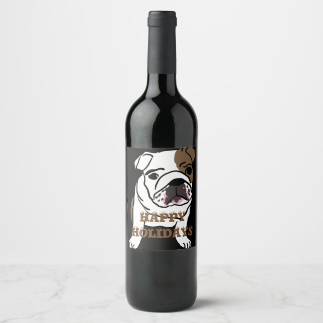 Étiquette Pour Bouteilles De Vin Belle Bulldog anglais (Devant)