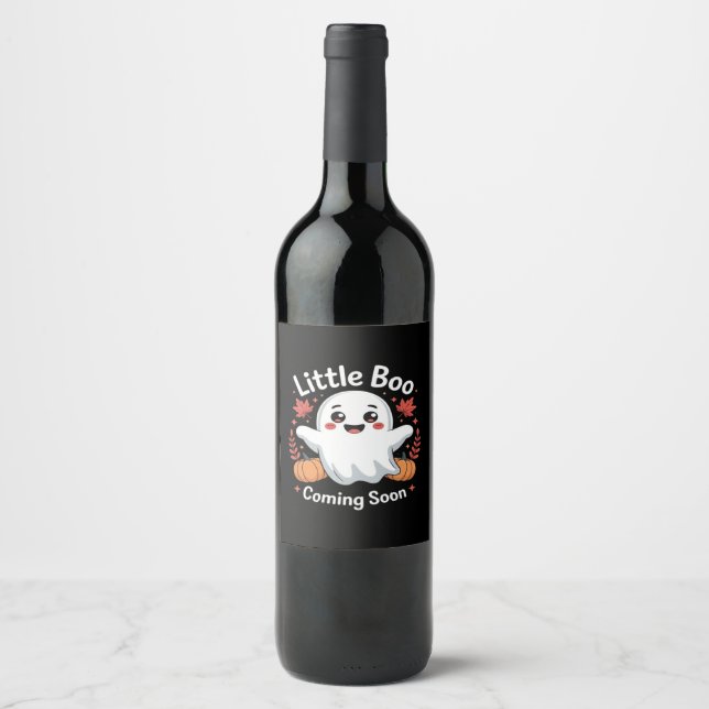 Étiquette Pour Bouteilles De Vin Belle Faire-part de grossesse Halloween (Devant)