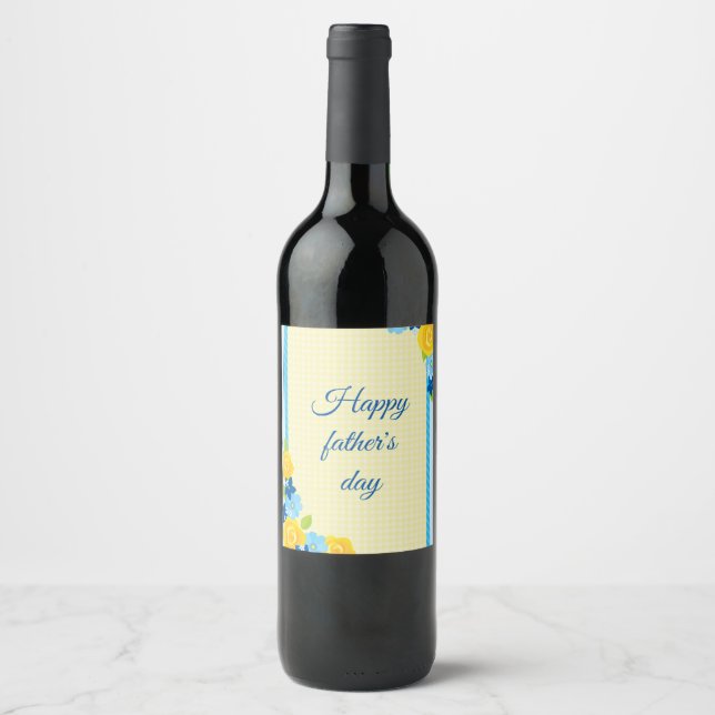 Étiquette Pour Bouteilles De Vin Belle Fête des pères heureuse (Devant)
