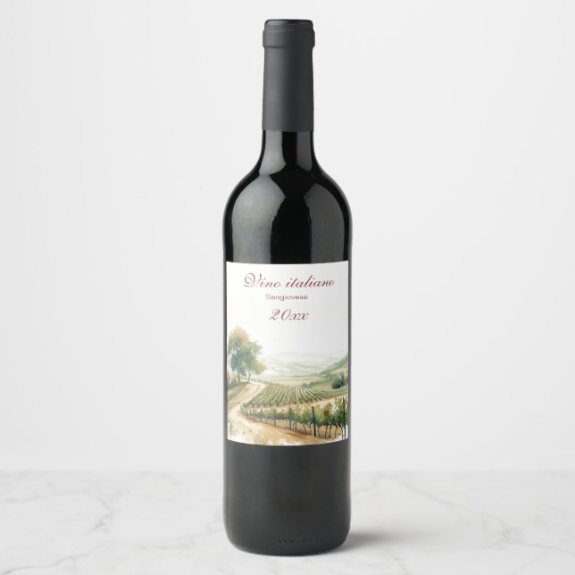 Étiquette Pour Bouteilles De Vin Belle Vigne de Vignoble Italien   (Devant)