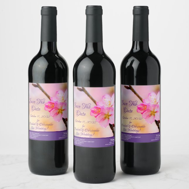 Étiquette Pour Bouteilles De Vin Belles fleurs de cerisier Sakura (Bouteilles)