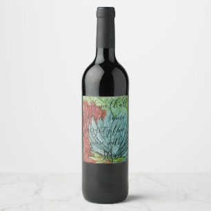Étiquette Pour Bouteilles De Vin Belles fleurs de la bouteille de vin de Pessah Ét