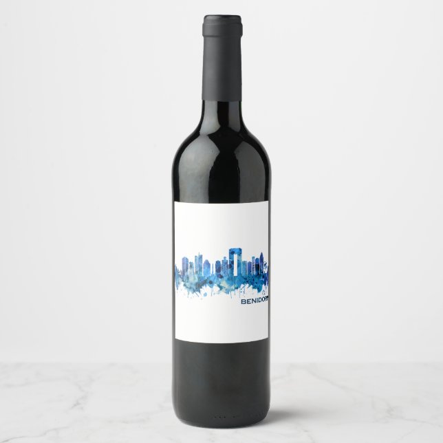 Étiquette Pour Bouteilles De Vin Benidorm Spain (Devant)