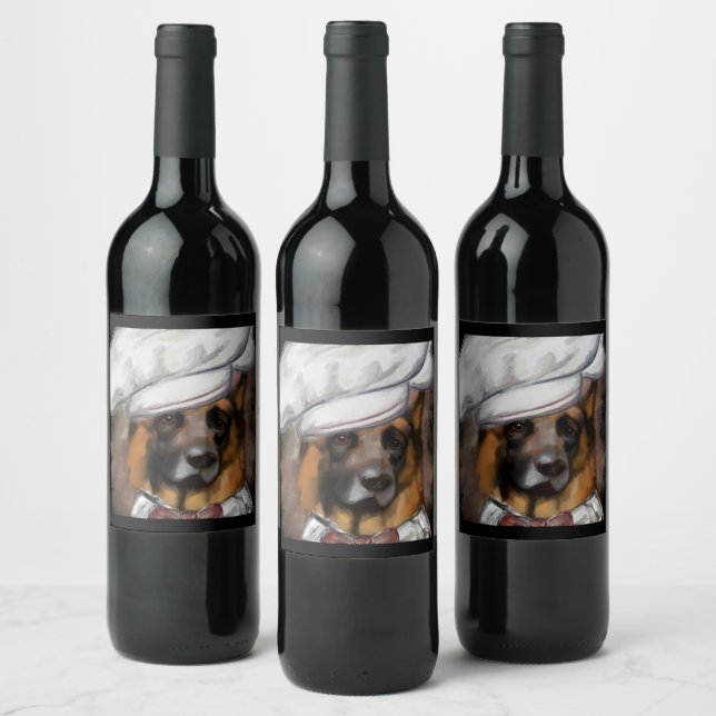 Étiquette Pour Bouteilles De Vin Berger Allemand  (Bouteilles)