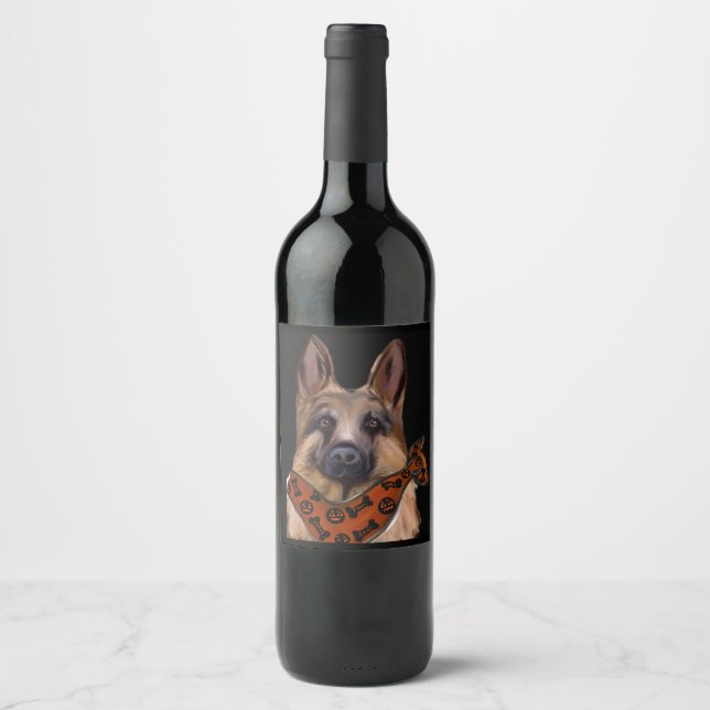 ÉTIQUETTE POUR BOUTEILLES DE VIN BERGER ALLEMAND (Devant)