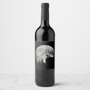 Étiquette Pour Bouteilles De Vin berger allemand debout sur l'Halloween de montagne