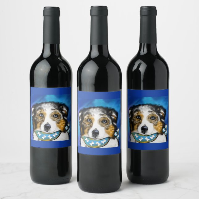 ÉTIQUETTE POUR BOUTEILLES DE VIN BERGER AUSTRALIEN   (Bouteilles)