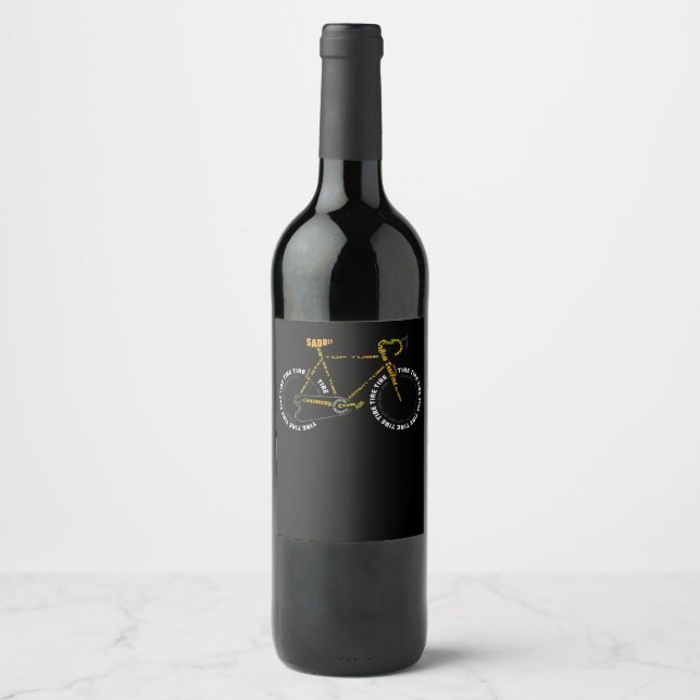 Étiquette Pour Bouteilles De Vin Bicycle Anatomie Mignonne Cyclisme Est Cadeau Vie (Devant)