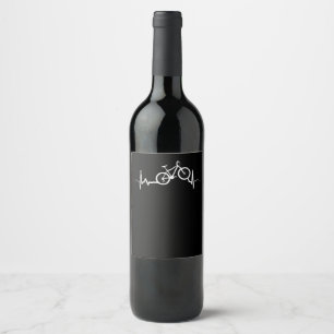 Étiquette Pour Bouteilles De Vin Bicycle Heartbeat Cyclisme Mountain Vélo