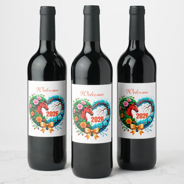 Étiquette Pour Bouteilles De Vin Bienvenue 2026 (Bouteilles)