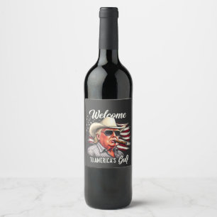 Étiquette Pour Bouteilles De Vin Bienvenue dans le Golfe Trump au Mexique au coût d