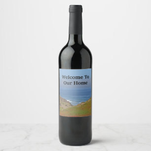 Étiquette Pour Bouteilles De Vin Bienvenue Maison Guest Beach Dunes Paysage côtier