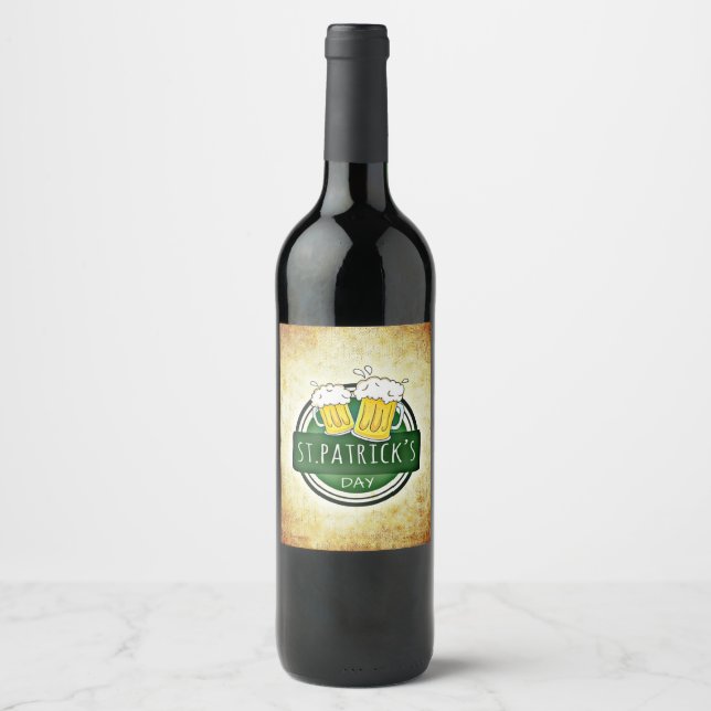Étiquette Pour Bouteilles De Vin Bières de la Saint-Patrick (Devant)