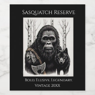 Étiquette Pour Bouteilles De Vin Bigfoot et Wolf