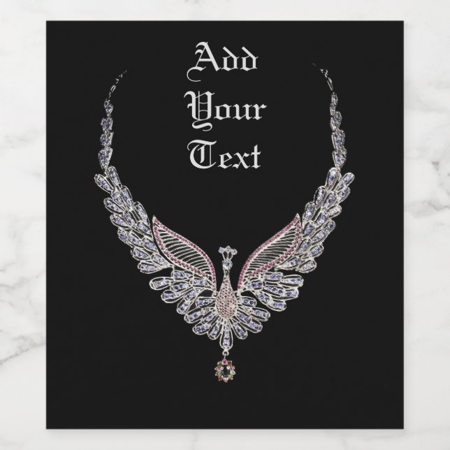 Étiquette Pour Bouteilles De Vin Bijoux Étiquette de vin Peacock (Étiquettes simples)