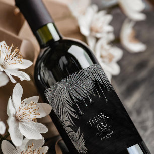 Étiquette Pour Bouteilles De Vin Bijoux Mariage feuille feuille argent ID830