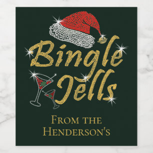Étiquette Pour Bouteilles De Vin Bingle Jells Tipsy Noël