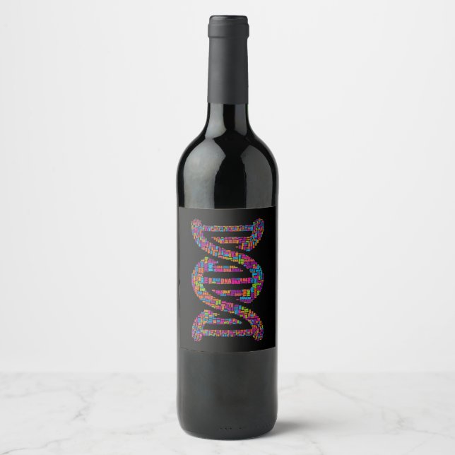 Étiquette Pour Bouteilles De Vin biologie molécule d'ADN mot cloud professeur de sc (Devant)
