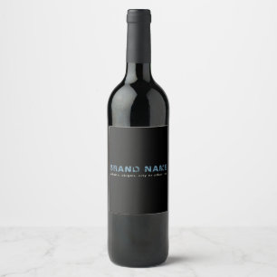 Étiquette Pour Bouteilles De Vin Black Blue Artsy Grunge Cool Marque nom d'entrepri