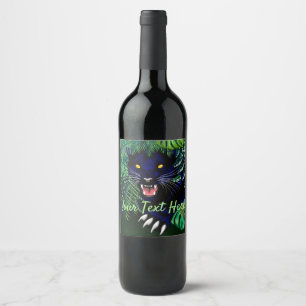 Étiquette Pour Bouteilles De Vin Black Panther Spirit of the Jungle