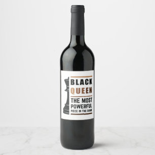 Étiquette Pour Bouteilles De Vin Black Queen La Pièce La Plus Puissante Dans Le Jeu