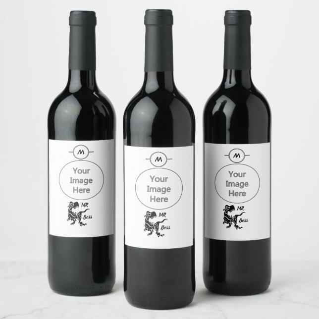 Étiquette Pour Bouteilles De Vin Black Trex le Boss Dino (Bouteilles)