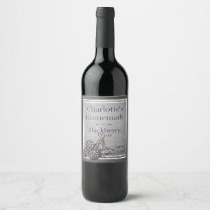 Étiquette Pour Bouteilles De Vin Blackberry à style Vintage personnalisé