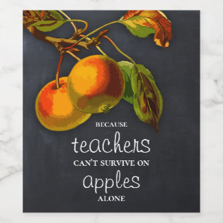 Étiquette Pour Bouteilles De Vin Blackboard Appréciation de l'enseignant Apple Étiq