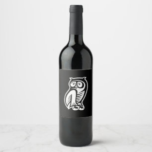 Étiquette Pour Bouteilles De Vin Blanc de symbole de hibou