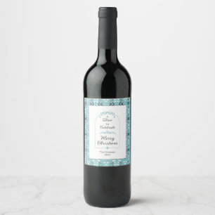 Étiquette Pour Bouteilles De Vin Bleu de Robin botanique royal festif