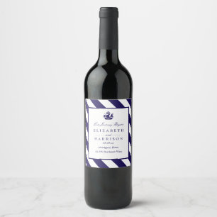 Étiquette Pour Bouteilles De Vin Bleu Mariage de navire marine