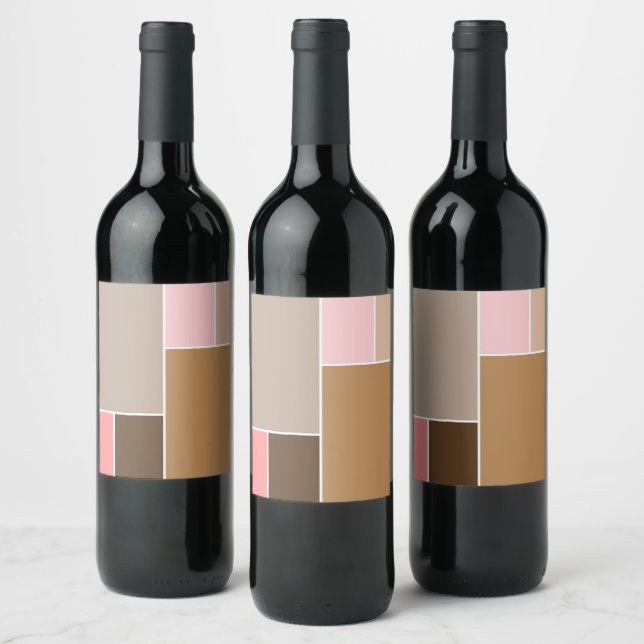 Étiquette Pour Bouteilles De Vin Blocs de couleurs de coquillage (Bouteilles)