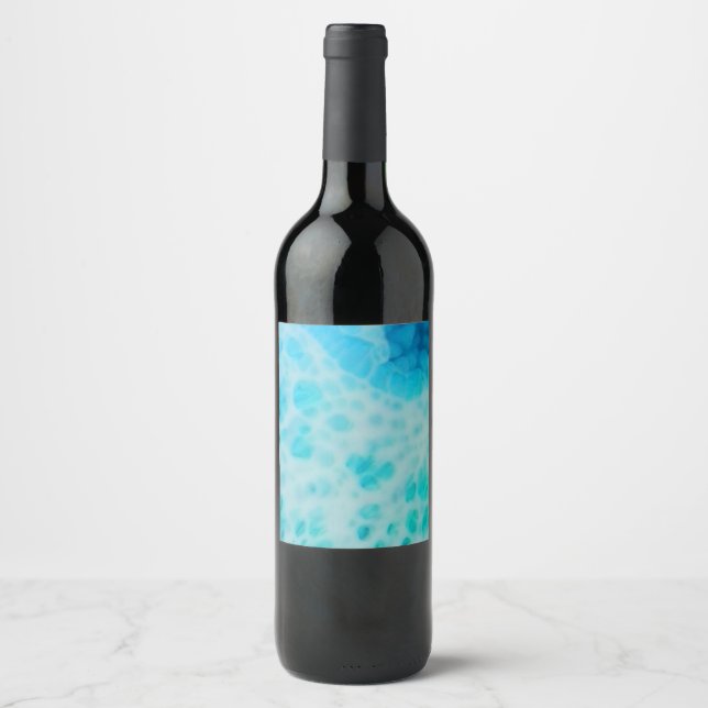 Étiquette Pour Bouteilles De Vin Blue Crush - Abstract Coastal Artwork  (Devant)