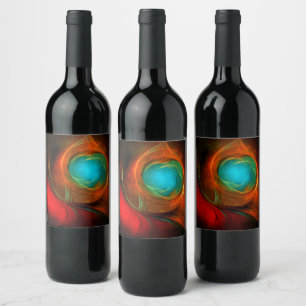 Étiquette Pour Bouteilles De Vin Blue Eye Moderne Abstrait Art Cool Motif #16
