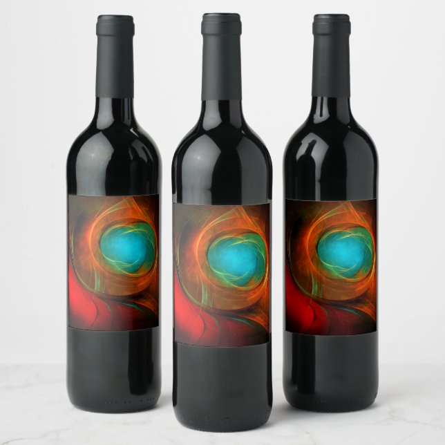 Étiquette Pour Bouteilles De Vin Blue Eye Moderne Abstrait Art Cool Motif #16 (Bouteilles)